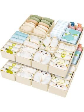 Drawer Organizer Set 15 Pack Foldable Closet Dresser Storage Bins for Clothes So